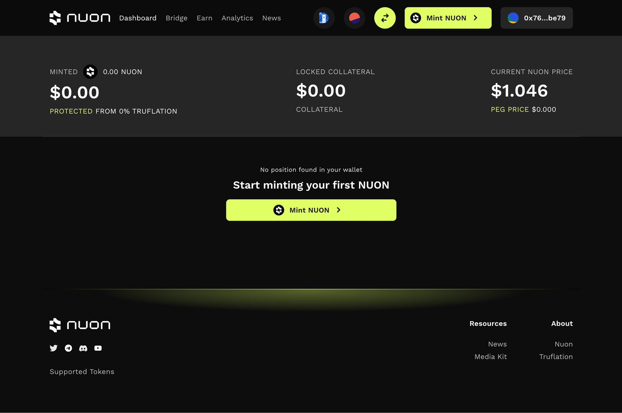 Delivered Rapid MVP and Scalable Front End for Nuon Flatcoin Ecosystem screenshot 2