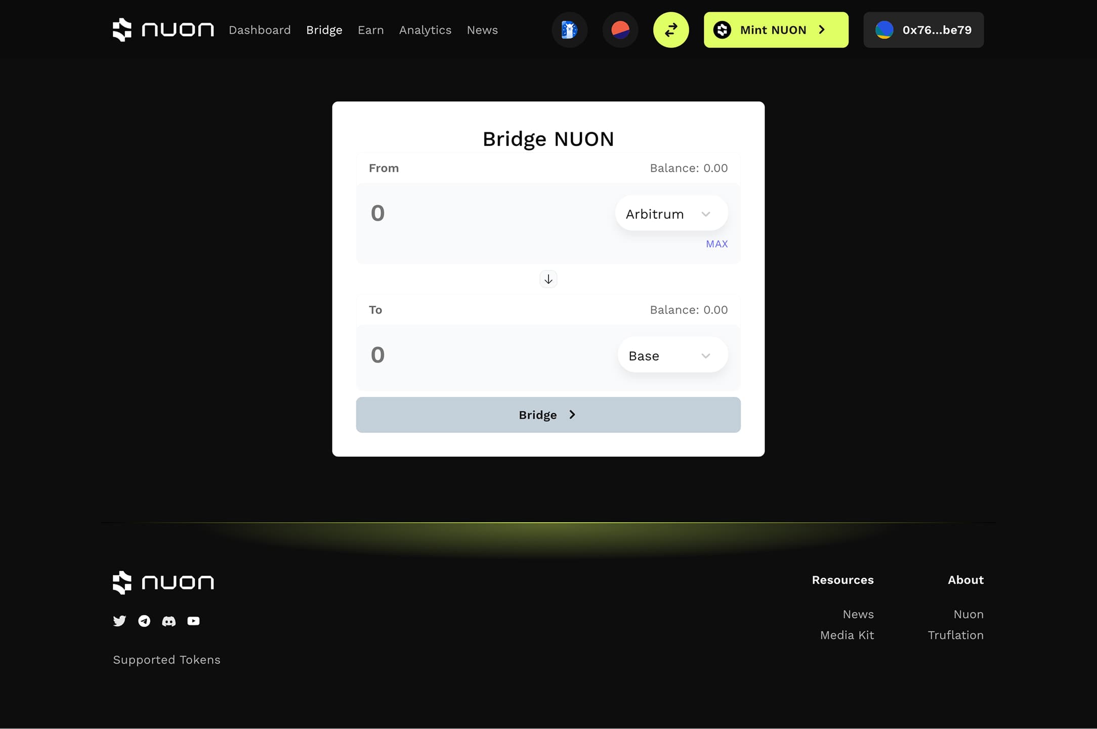 Delivered Rapid MVP and Scalable Front End for Nuon Flatcoin Ecosystem screenshot 3