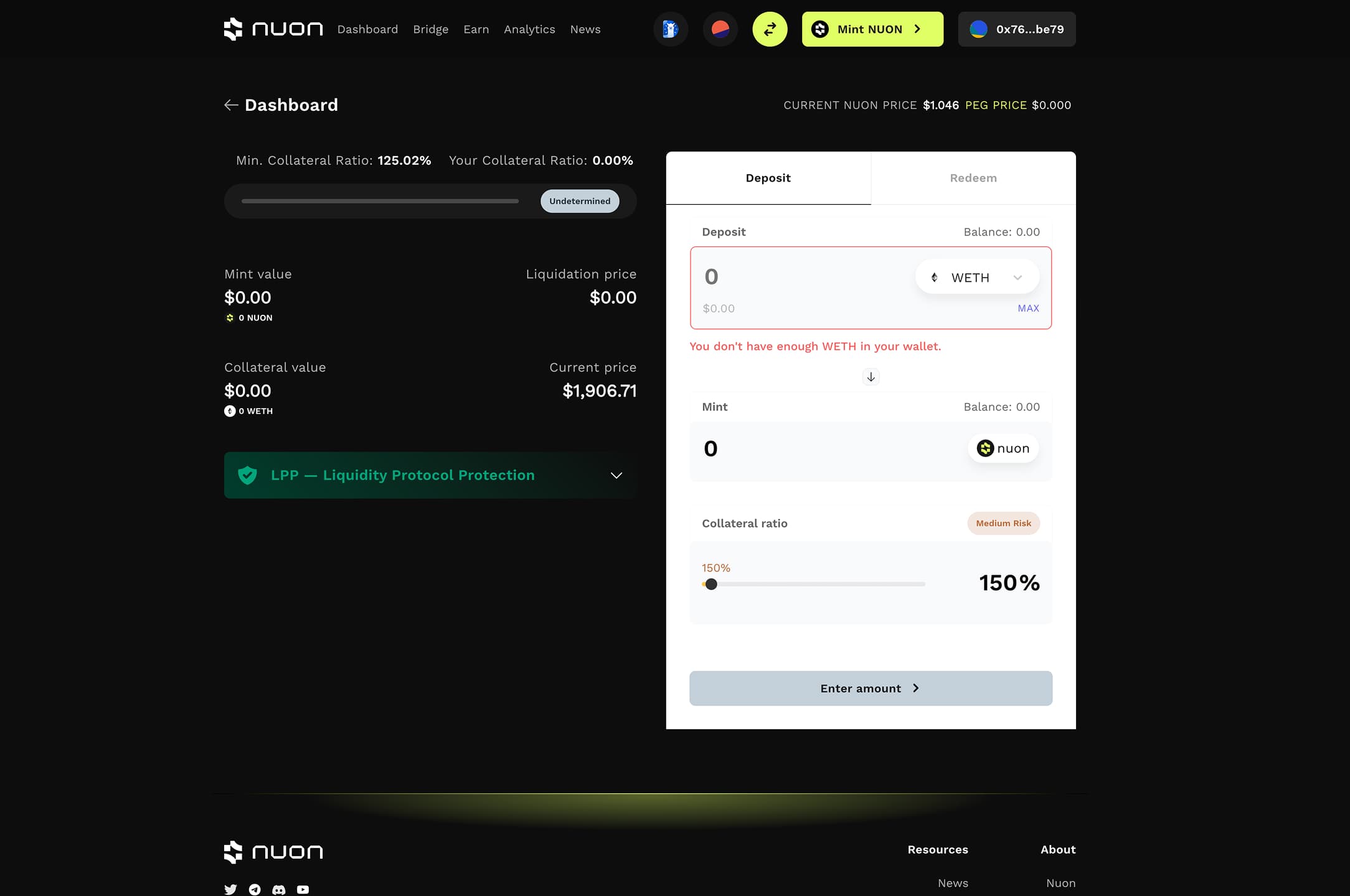 Delivered Rapid MVP and Scalable Front End for Nuon Flatcoin Ecosystem screenshot 6